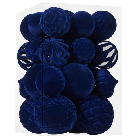Ohapishop blue velvet ornament front view showing elegant finish and festive appeal