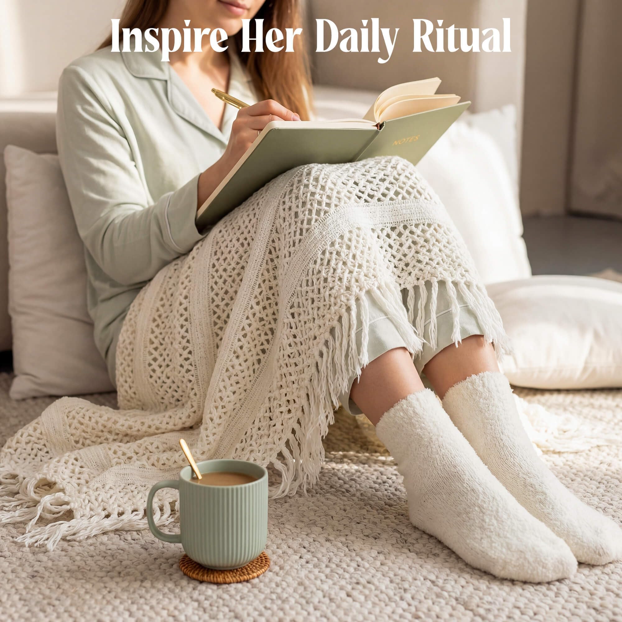 OHATOS gold spoon and bamboo coaster displayed to complete mindful sipping