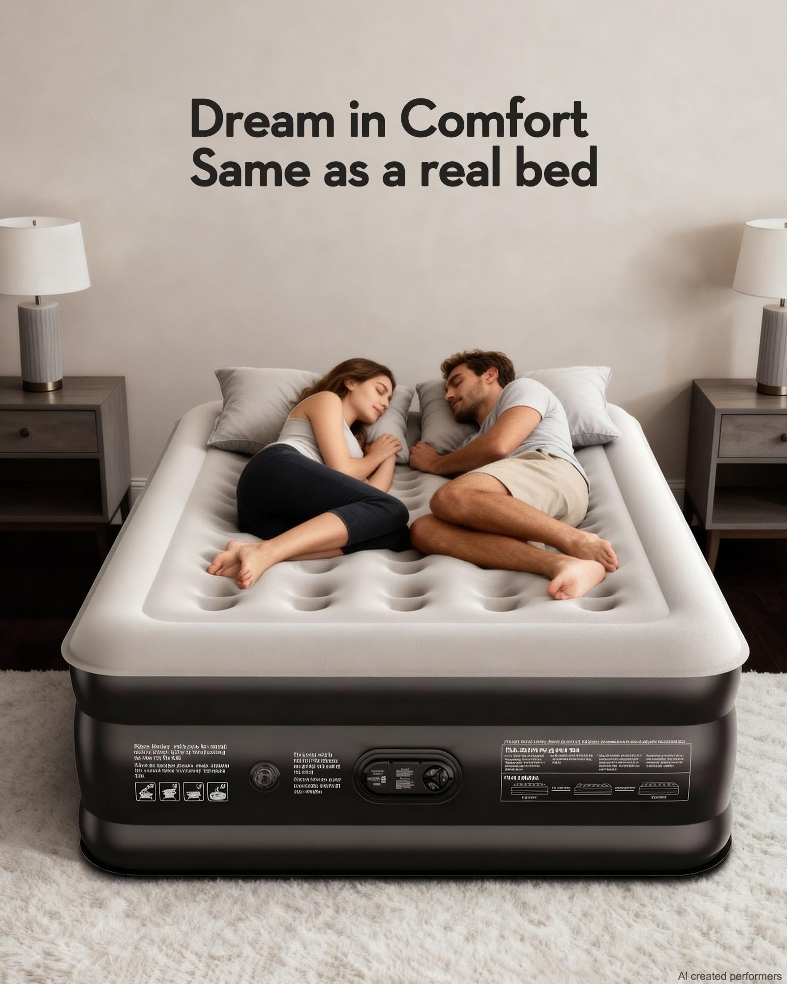 OhGeni built-in pump control panel visible and easy inflation benefit