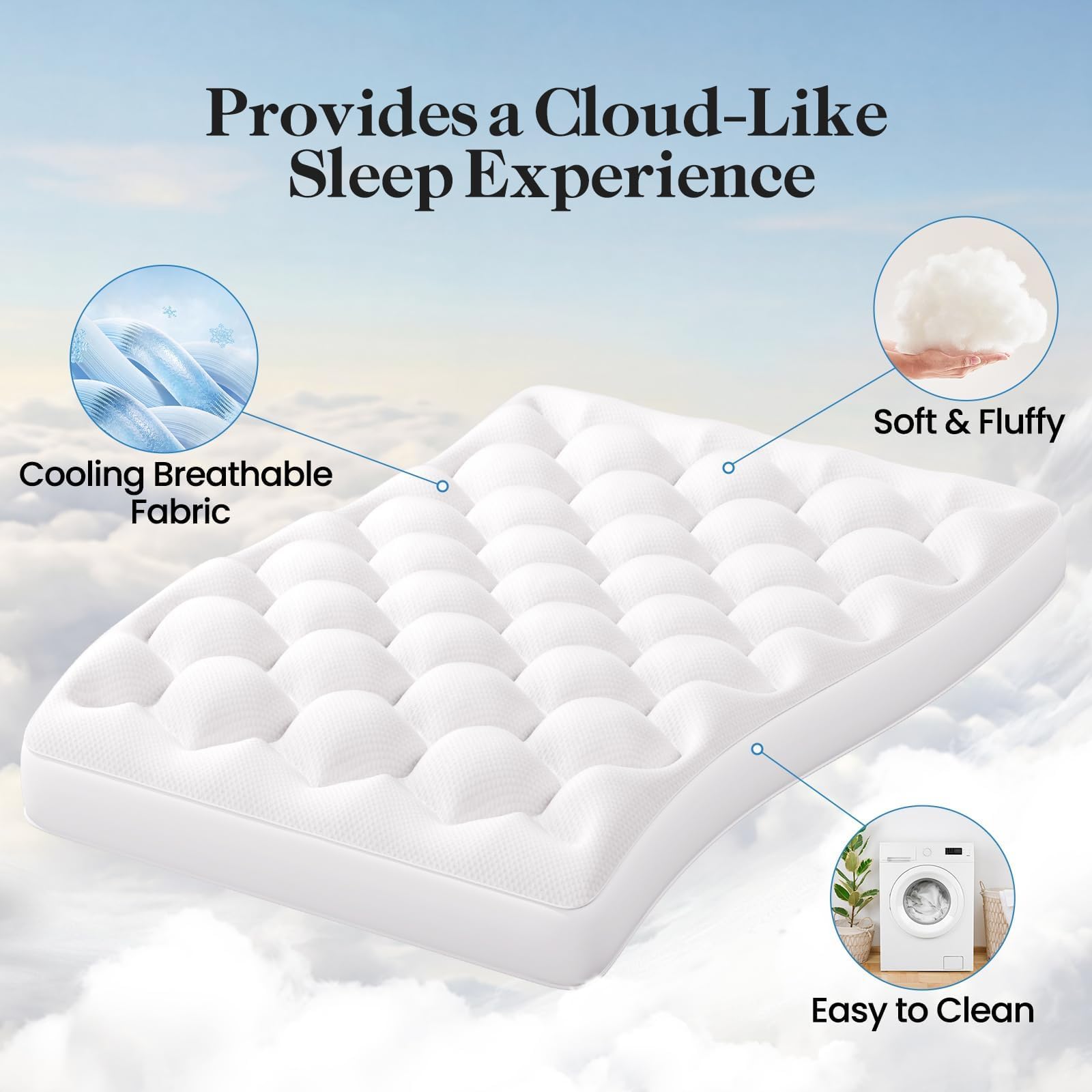 OhGeni pillow-top close-up highlighting soft texture and plush surface comfort benefit