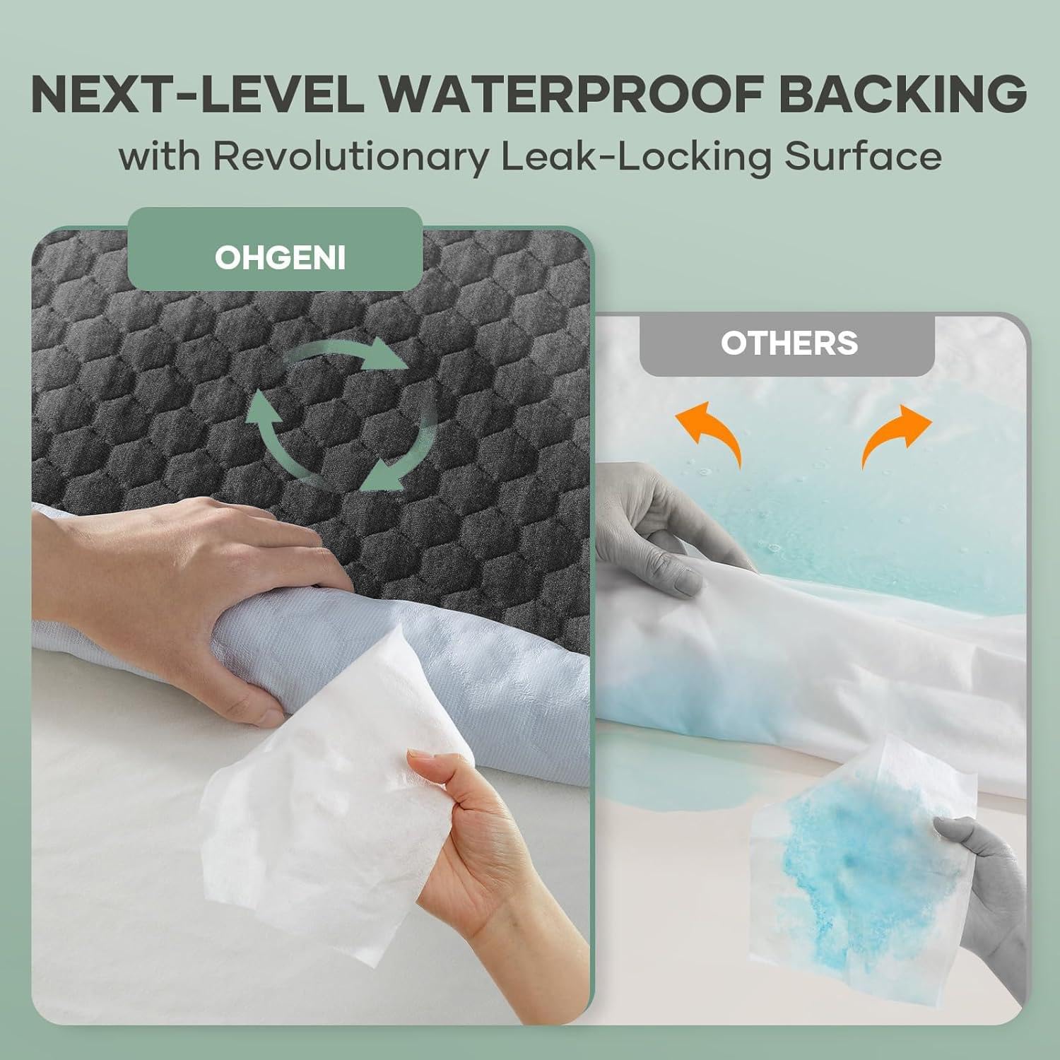 OhGeni close-up honeycomb texture that improves airflow and fast moisture absorption