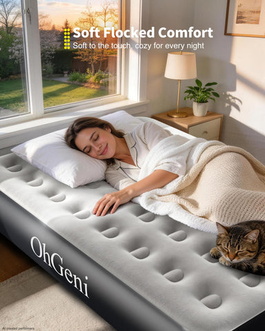 OhGeni inflated in an RV demonstrating travel-ready support