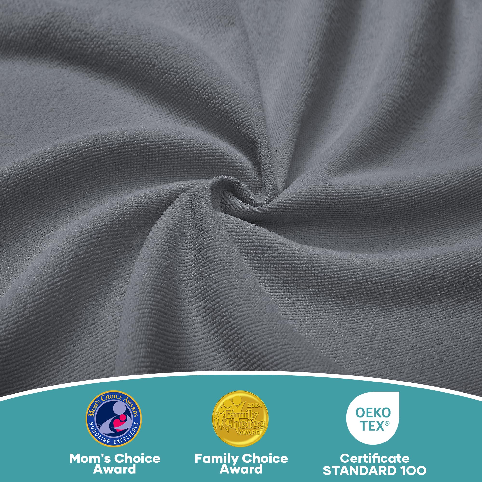 OhGeni knit top close-up highlighting dense fabric for soft, breathable comfort and spill absorption