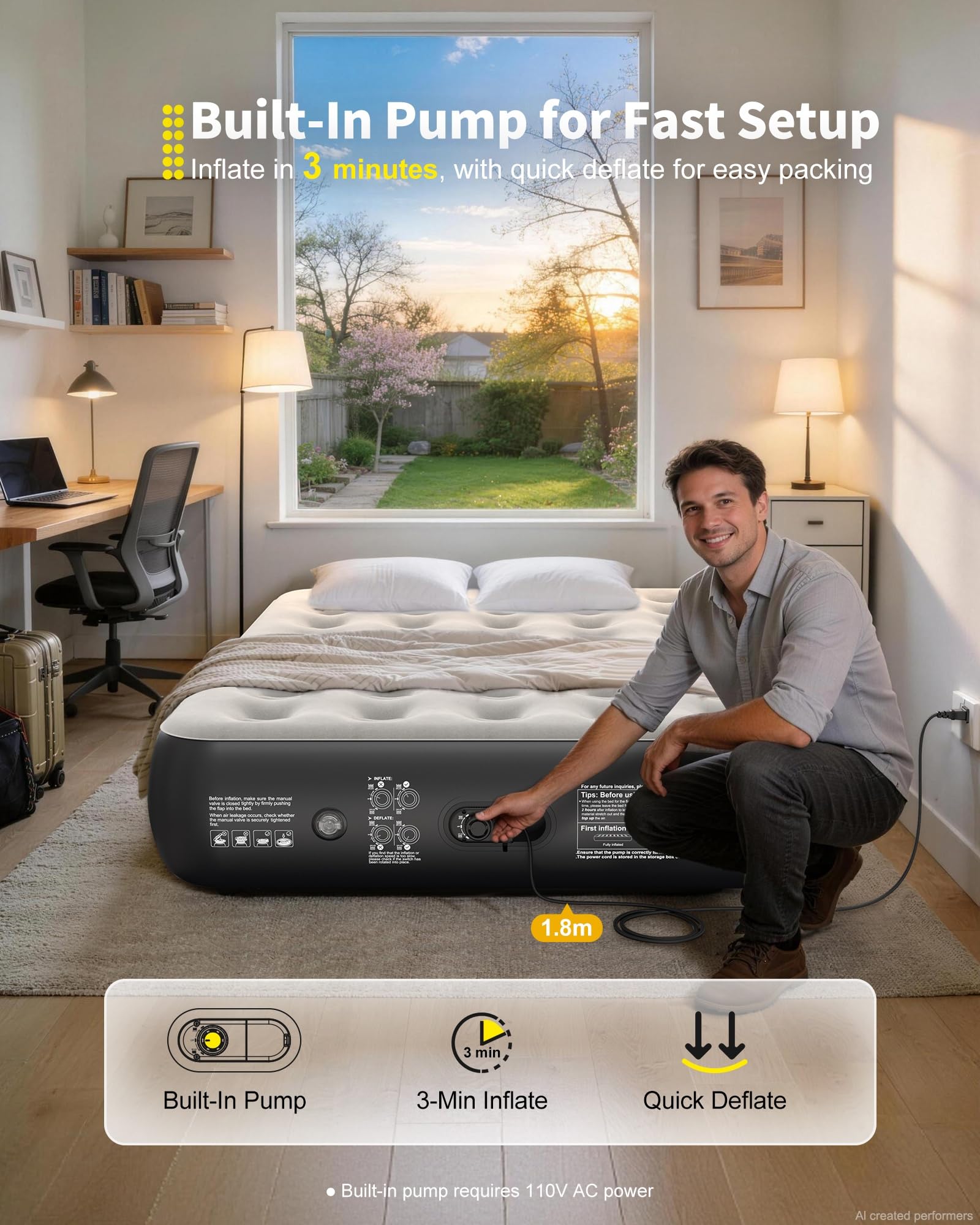 OhGeni two adults on mattress showing 600 lb capacity support