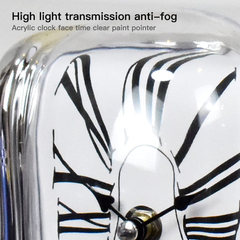 OHmaker melting clock positioned on a bookshelf demonstrating decorative impact