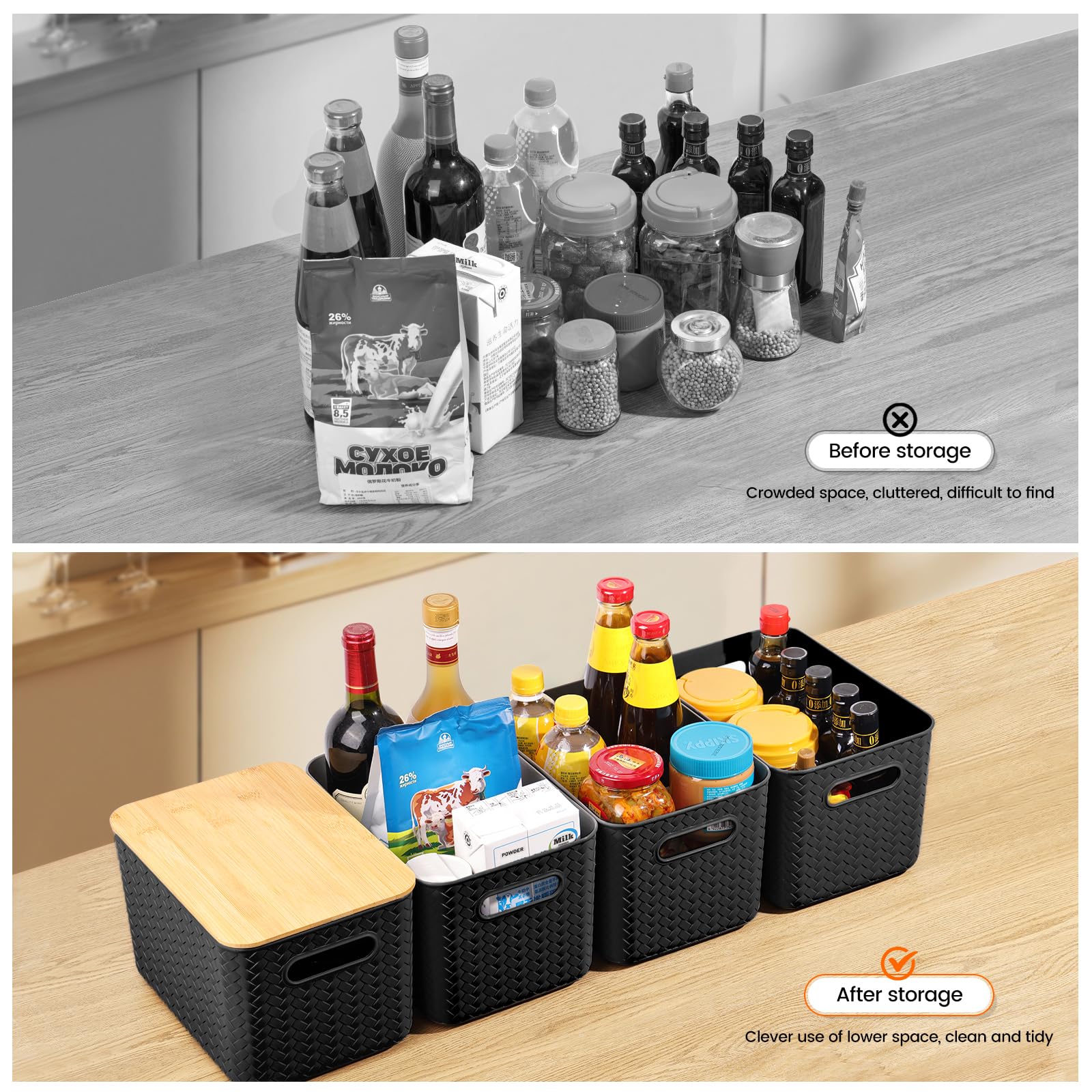 Ohmlove handle and stacking mechanism for easy removal and stable stacks