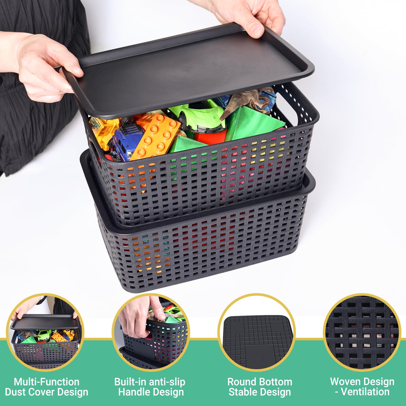 Ohmlove lid and built-in handle detail for easy lifting and secure closure