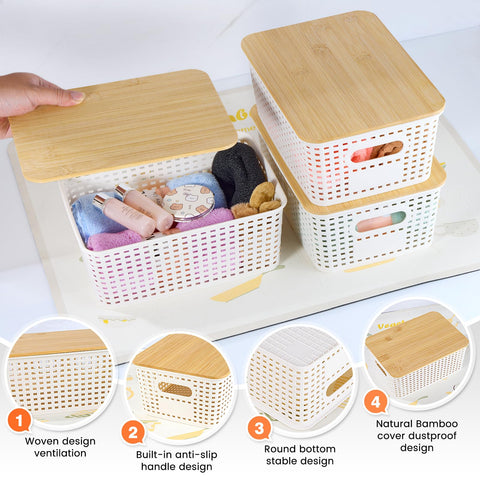 Ohmlove woven plastic texture close-up highlighting durable, easy-clean surface