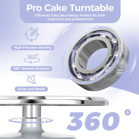 Ohuhu textured top anti-slip surface detail keeping cakes centered and preventing sliding during decoration