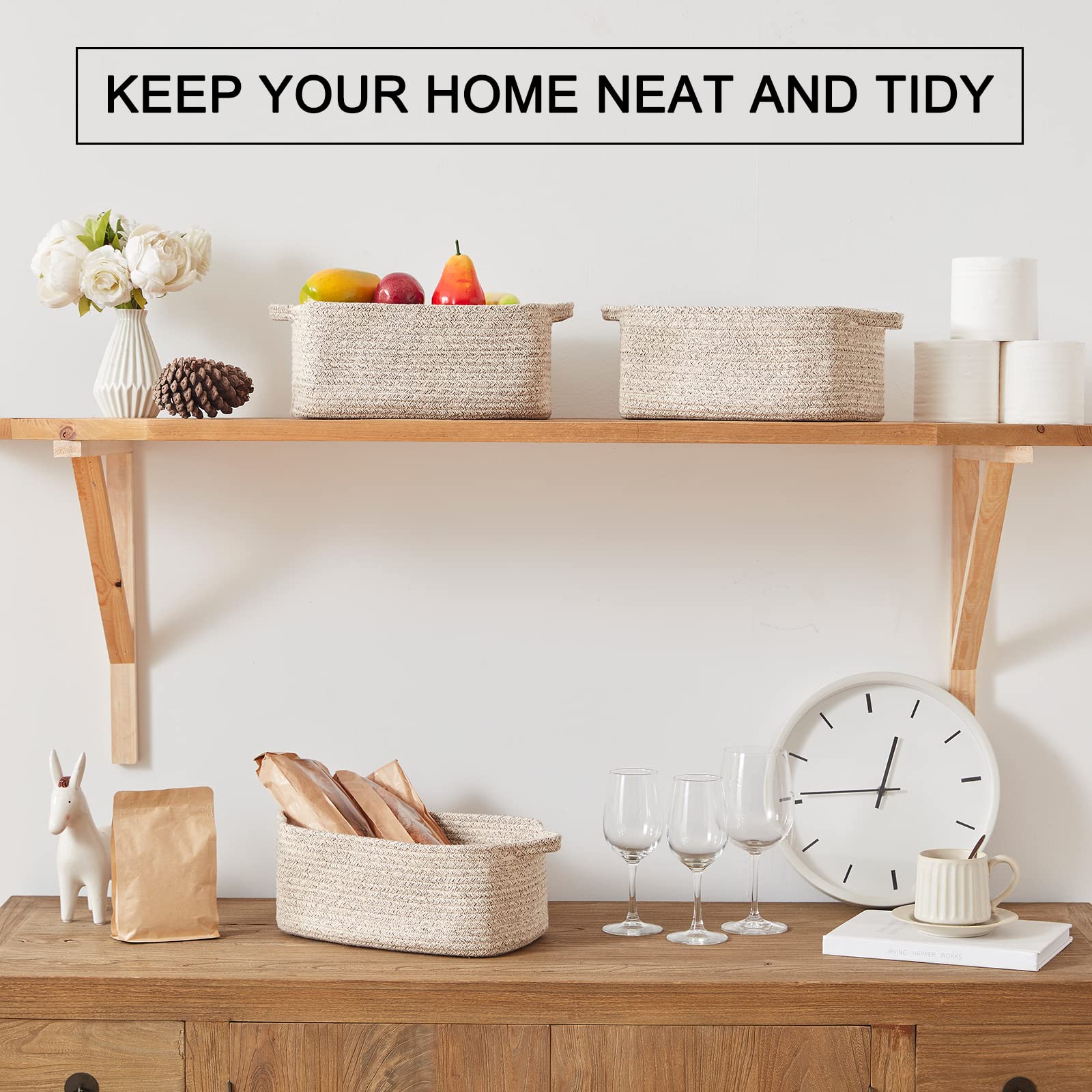 OIAHOMY woven cotton rope texture close-up highlighting durable soft weave for gentle storage