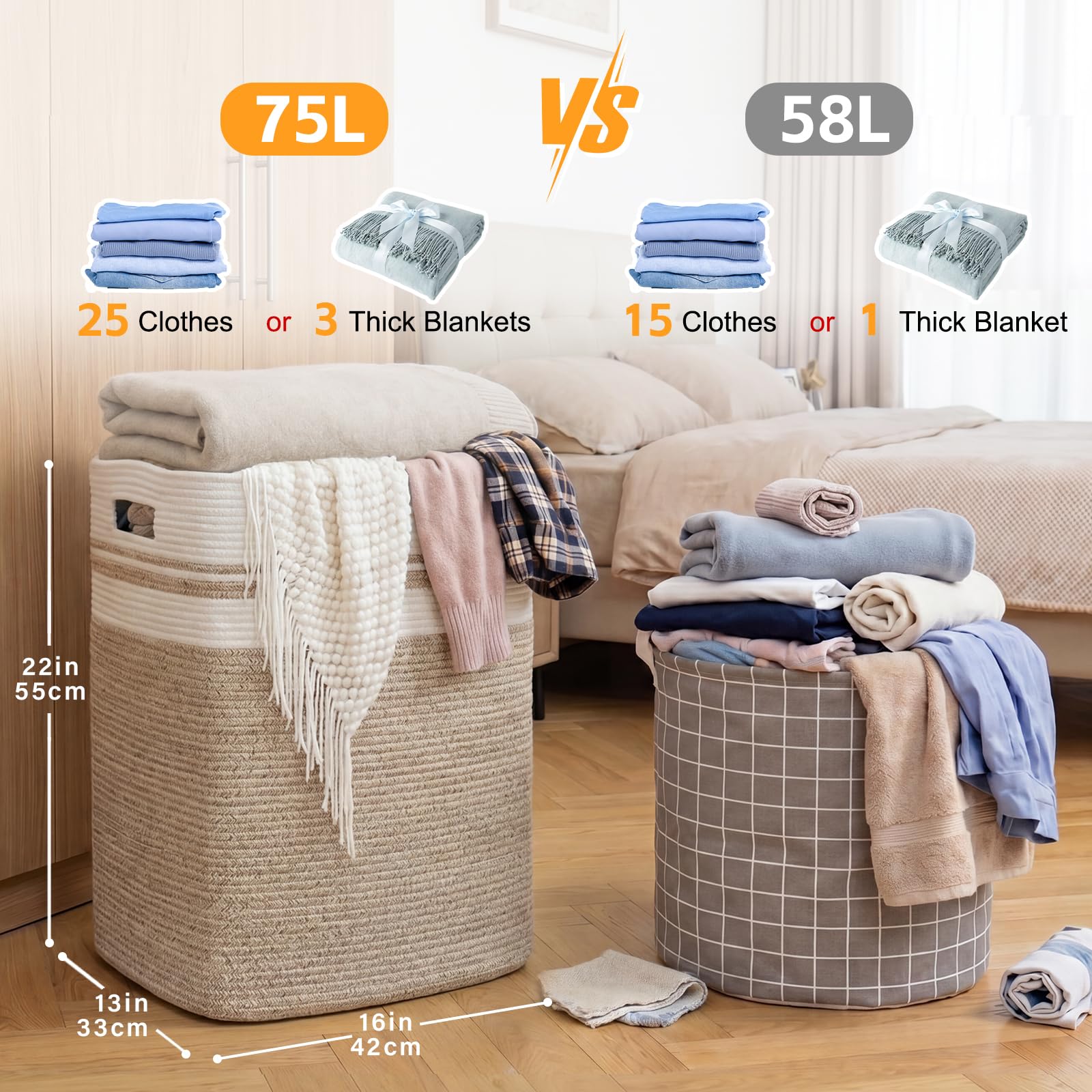 OIAHOMY filled with blankets and clothes demonstrates large-capacity convenience