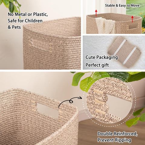 OIAHOMY basket filled with blankets demonstrating large capacity