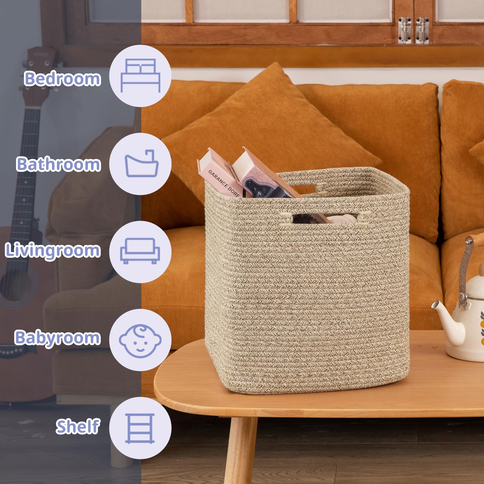 OIAHOMY cube shelf setup demonstrating perfect fit and neat visual storage