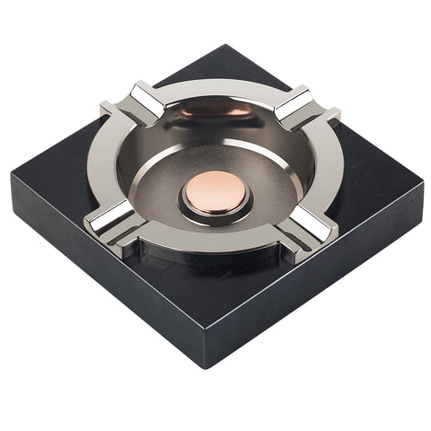 OILP front view black ashtray showing stable heavy construction benefit