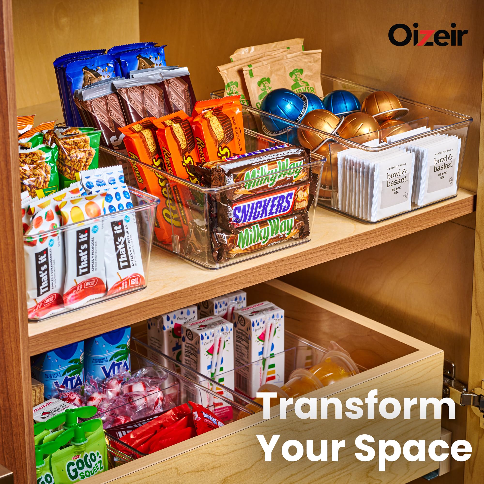 Oizeir organizer on kitchen counter creating tidy, attractive storage