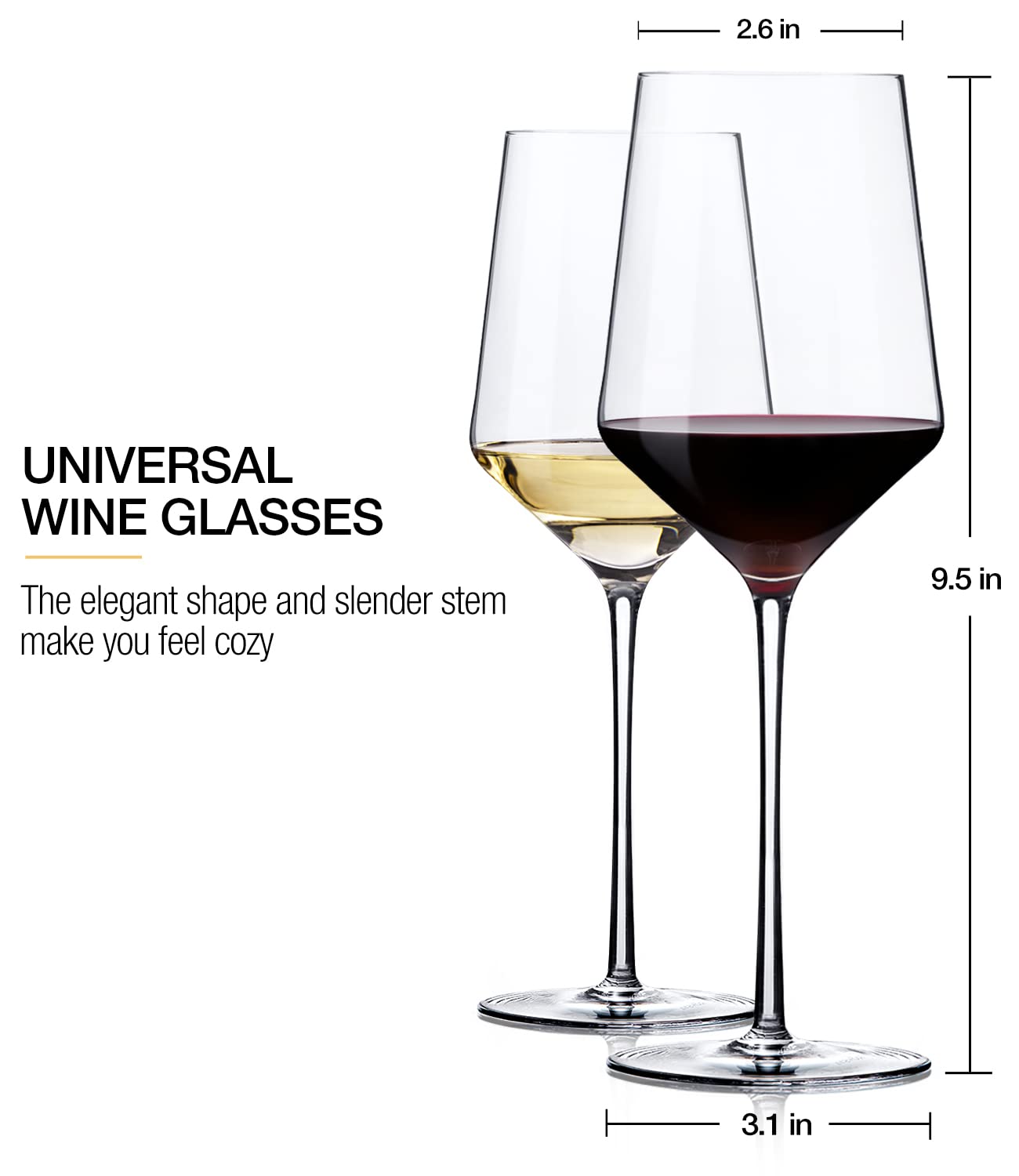 OJA glass beside common objects showing 15 oz scale and capacity