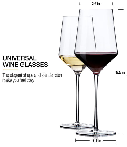 OJA glass beside common objects showing 15 oz scale and capacity