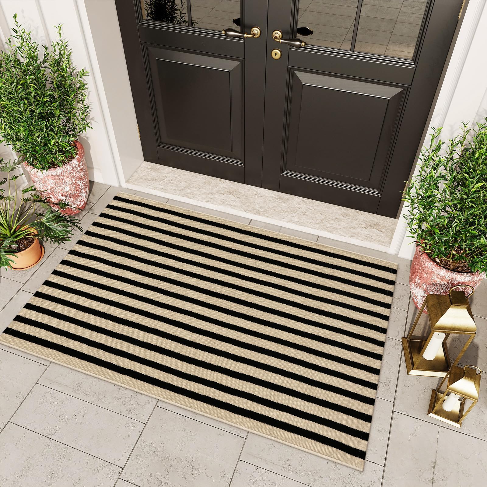 OJIA 3x5 rug size next to doorway showing proper scale for entryways