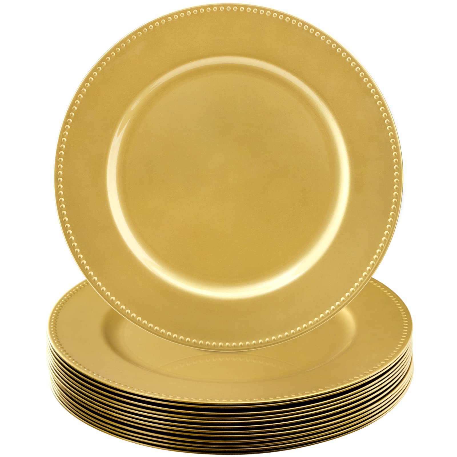 Okllen gold charger plates front view showcasing elegant table accent