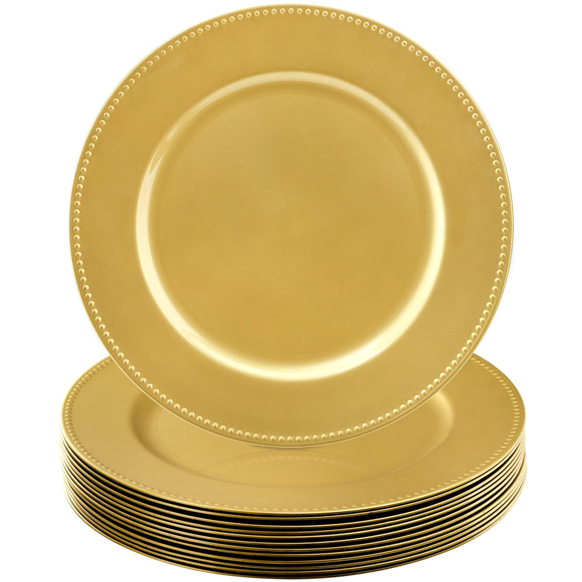 Okllen gold charger plates front view showcasing elegant table accent