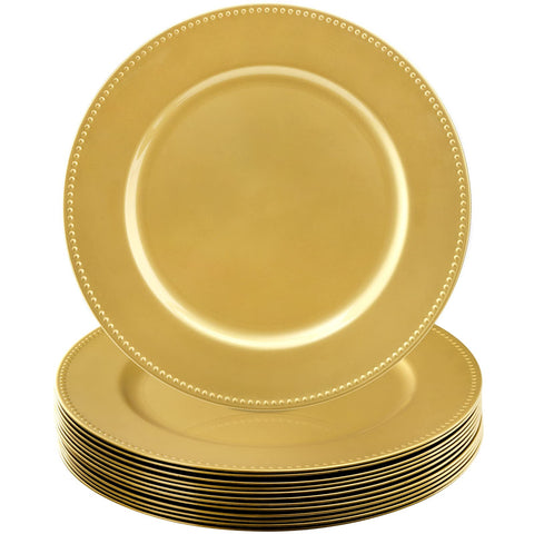 Okllen gold charger plates front view showcasing elegant table accent