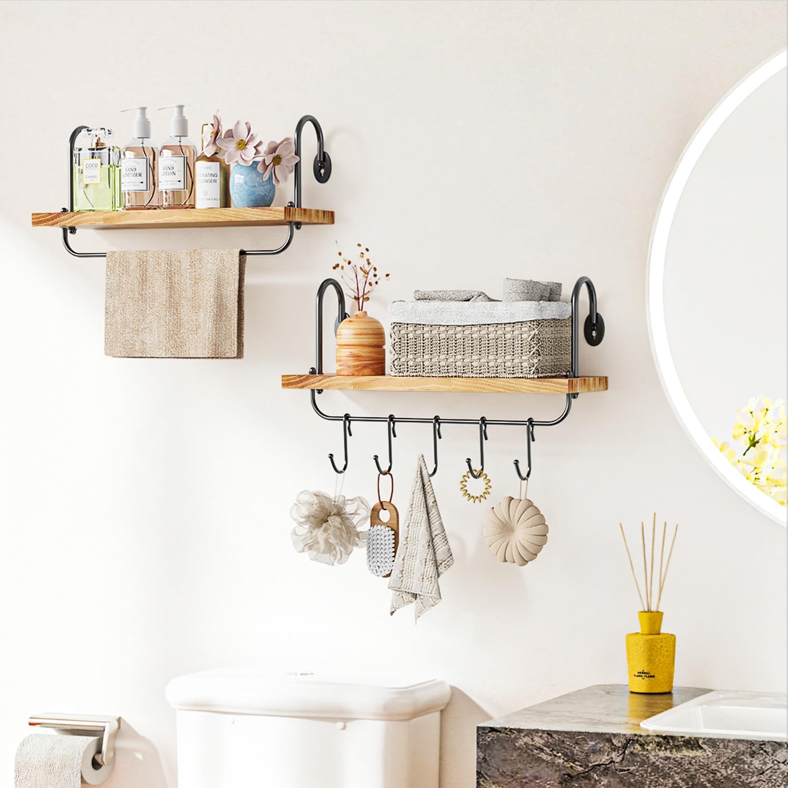 Olakee side profile of mounted shelf showing clean floating appearance