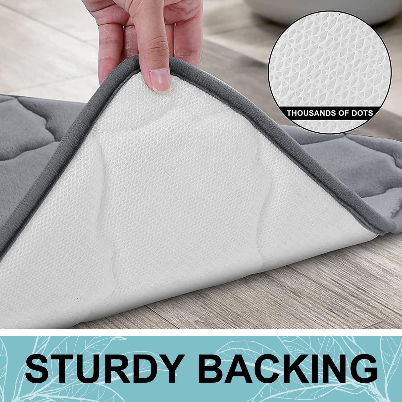 OLANLY PVC backing underside showing anti-slip grip for safety