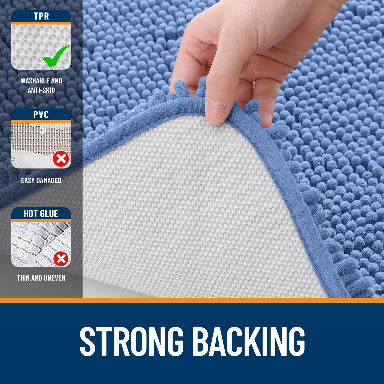 OLANLY rug placed by kitchen sink showing multi-use absorbent comfort