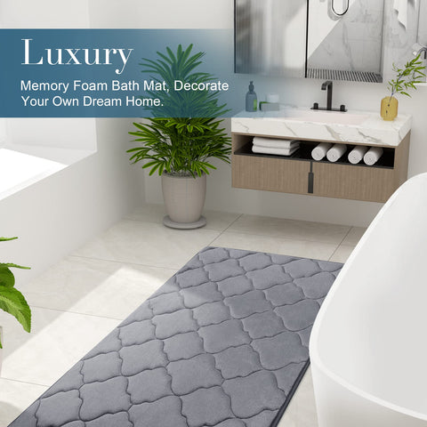 OLANLY mat placed by shower door showing full-size coverage benefit