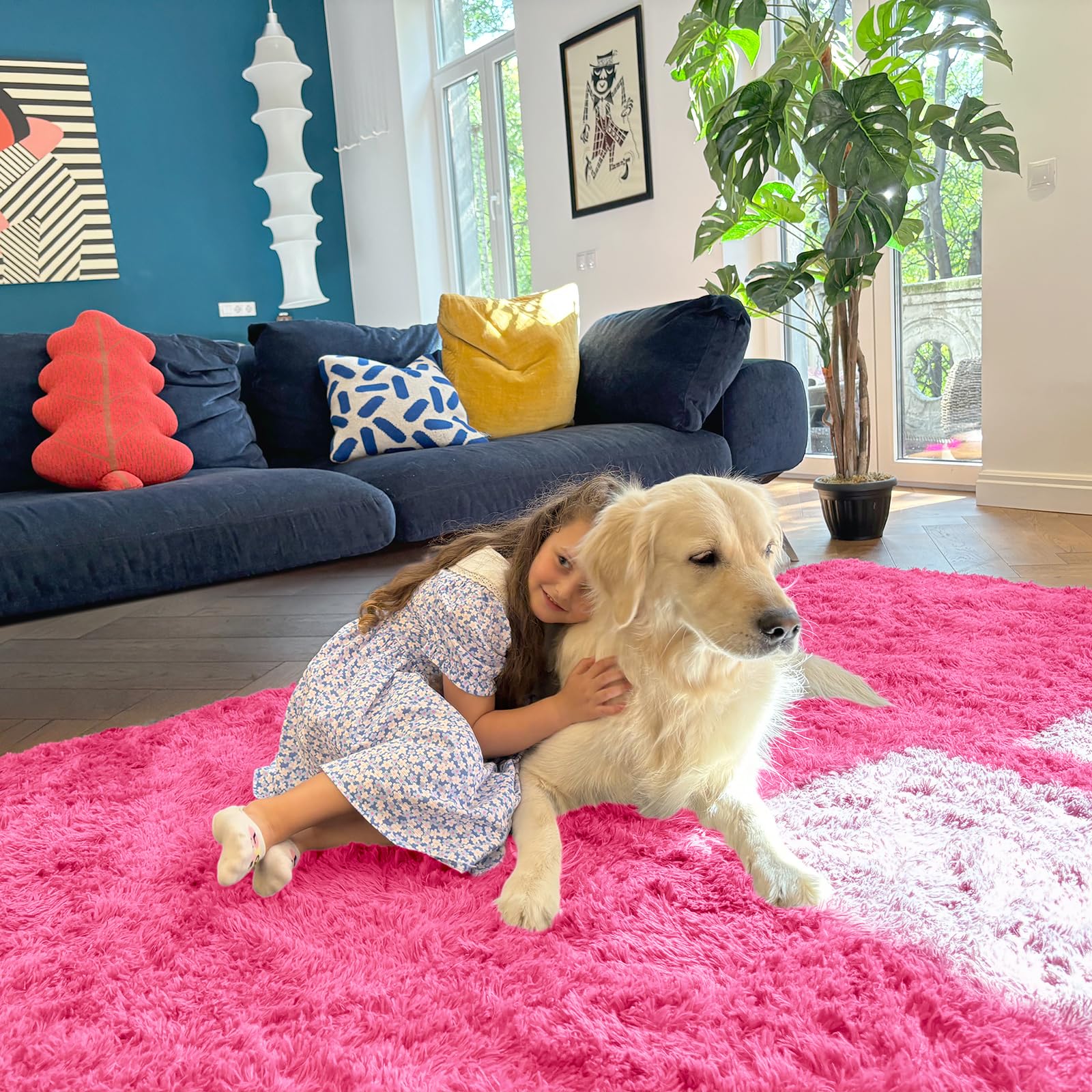 OLANLY children sitting and playing on rug showing family-friendly comfort
