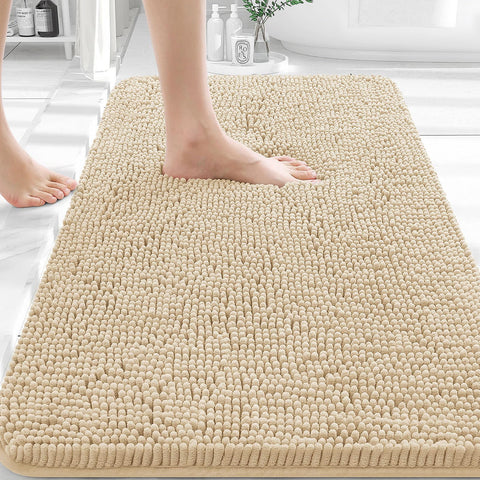 OLANLY front view of 30x20 rug showing plush chenille and color benefit