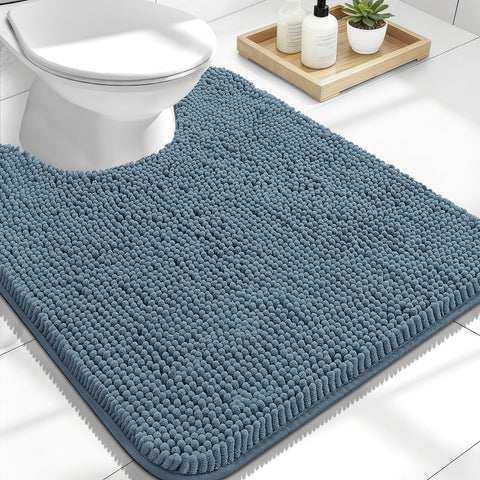 OLANLY front view contour rug showcasing shape and plush comfort