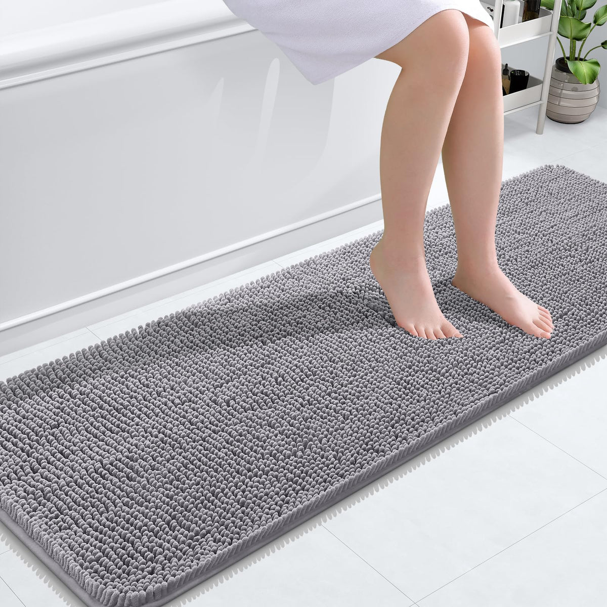 OLANLY front view of 59x20 runner showing plush chenille for comfort