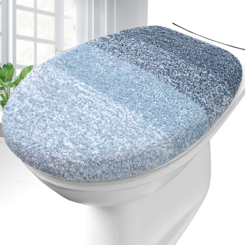 OLANLY front view of blue lid cover showcasing plush look and comfort