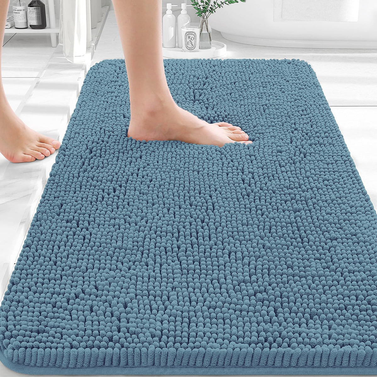 OLANLY front view packed of 30x20 rug shows plush finish and immediate comfort