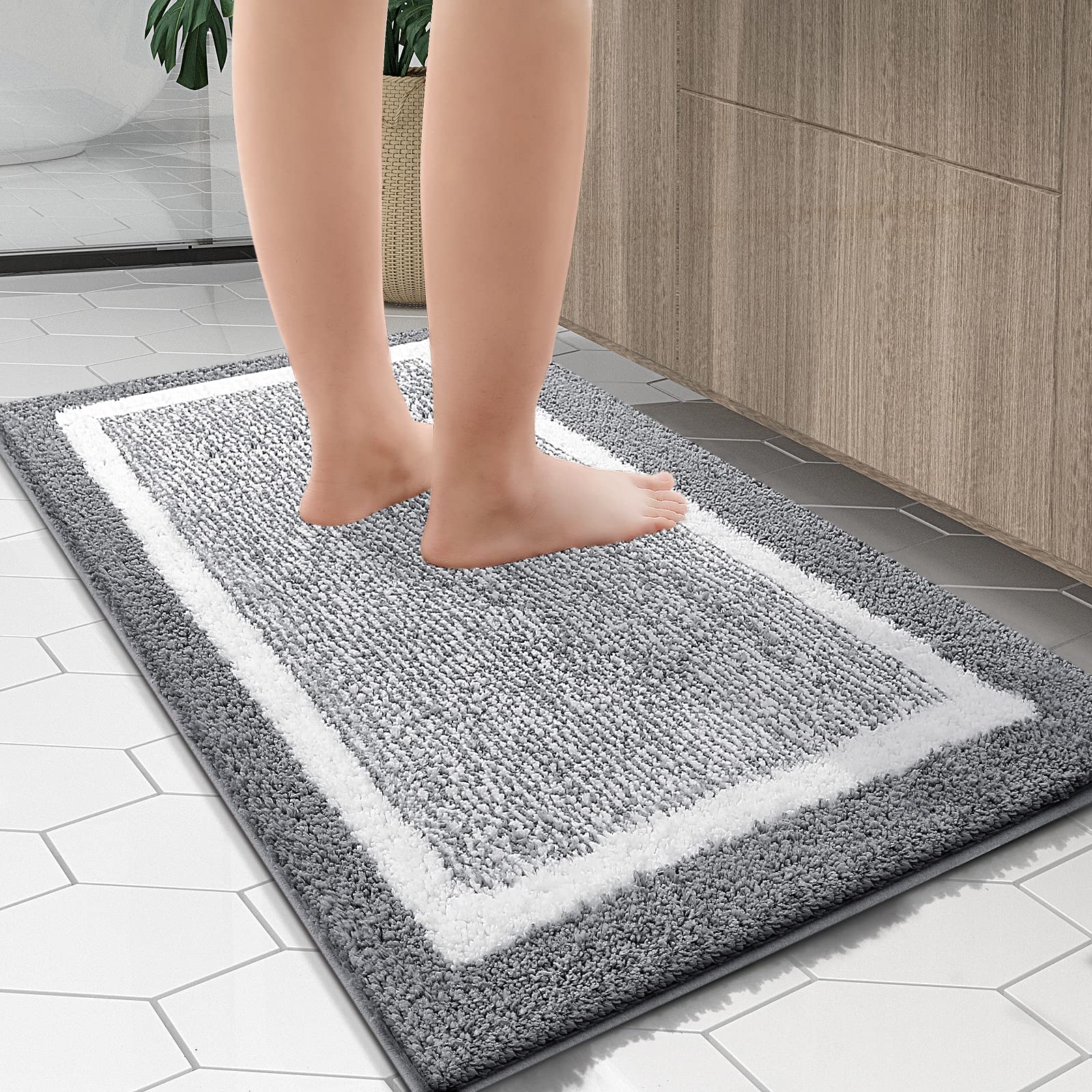 OLANLY geometric pattern detail enhancing bathroom style