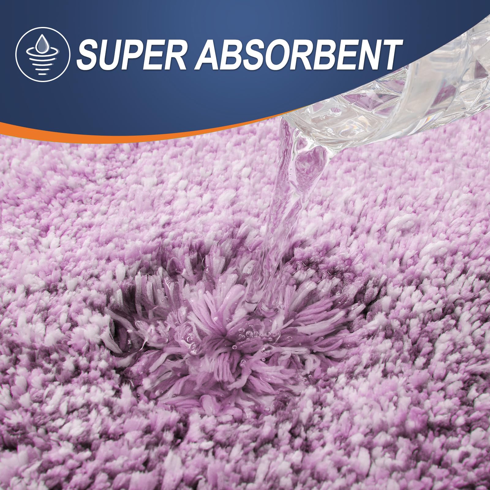 OLANLY bath rug placed by shower creating a spa-like, absorbent bathroom surface