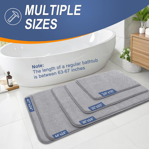OLANLY grey mat placed at shower entry preventing wet floors