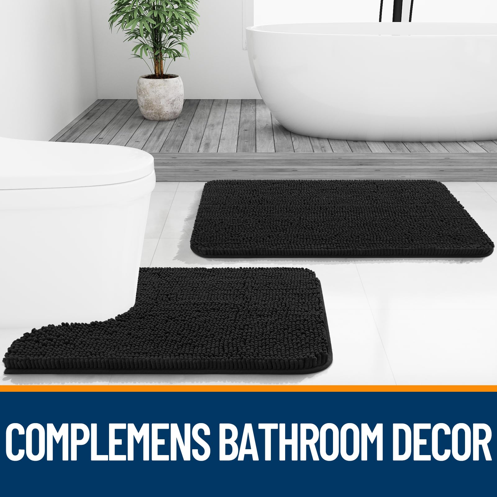 OLANLY runner in morning bathroom scene offering cushioned comfort after shower