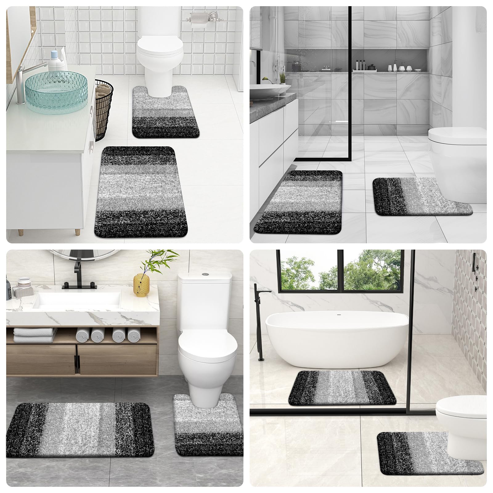 OLANLY rug set in styled bathroom promoting comfort and cohesive design