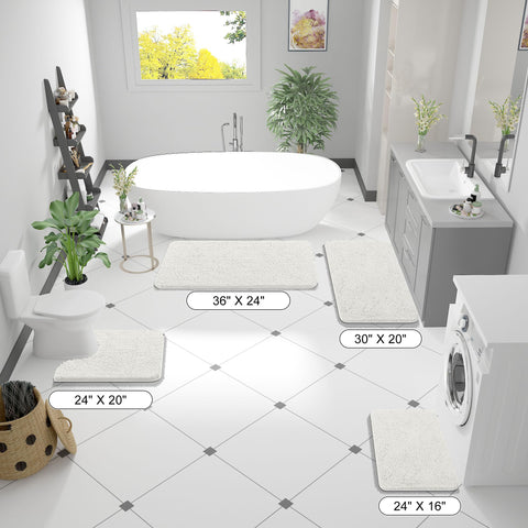 OLANLY rug styled in a bathroom providing cozy aesthetic and protection