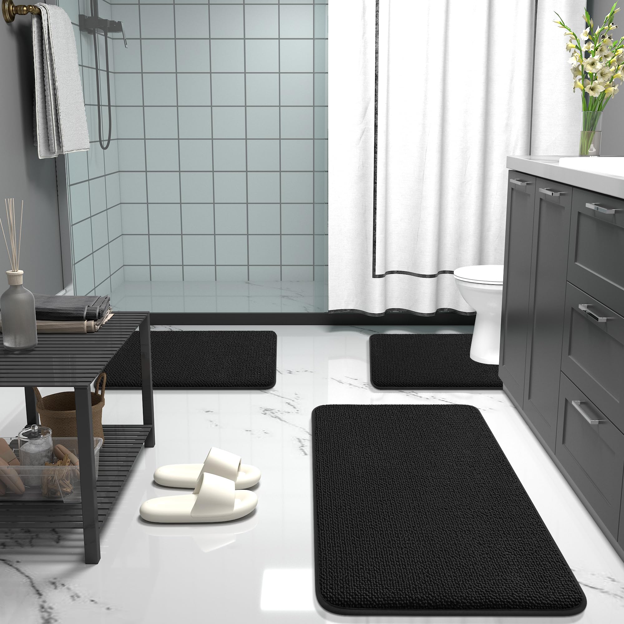 OLANLY lifestyle shot with person stepping onto mat illustrating comfort in morning routine