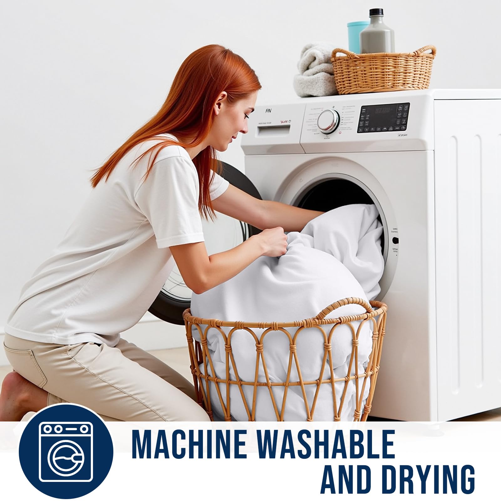 OLANLY machine wash label and care instructions for easy maintenance