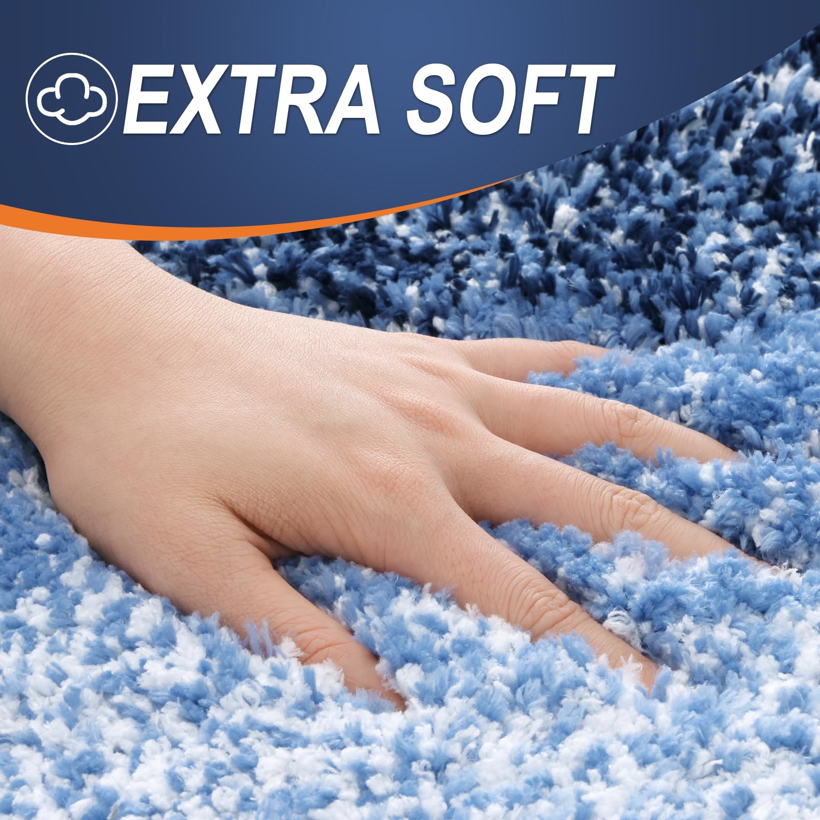 OLANLY close-up of microfiber shag texture highlighting absorbency benefit