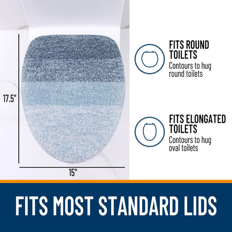 OLANLY size comparison with ruler showing 17.5x15 inch coverage