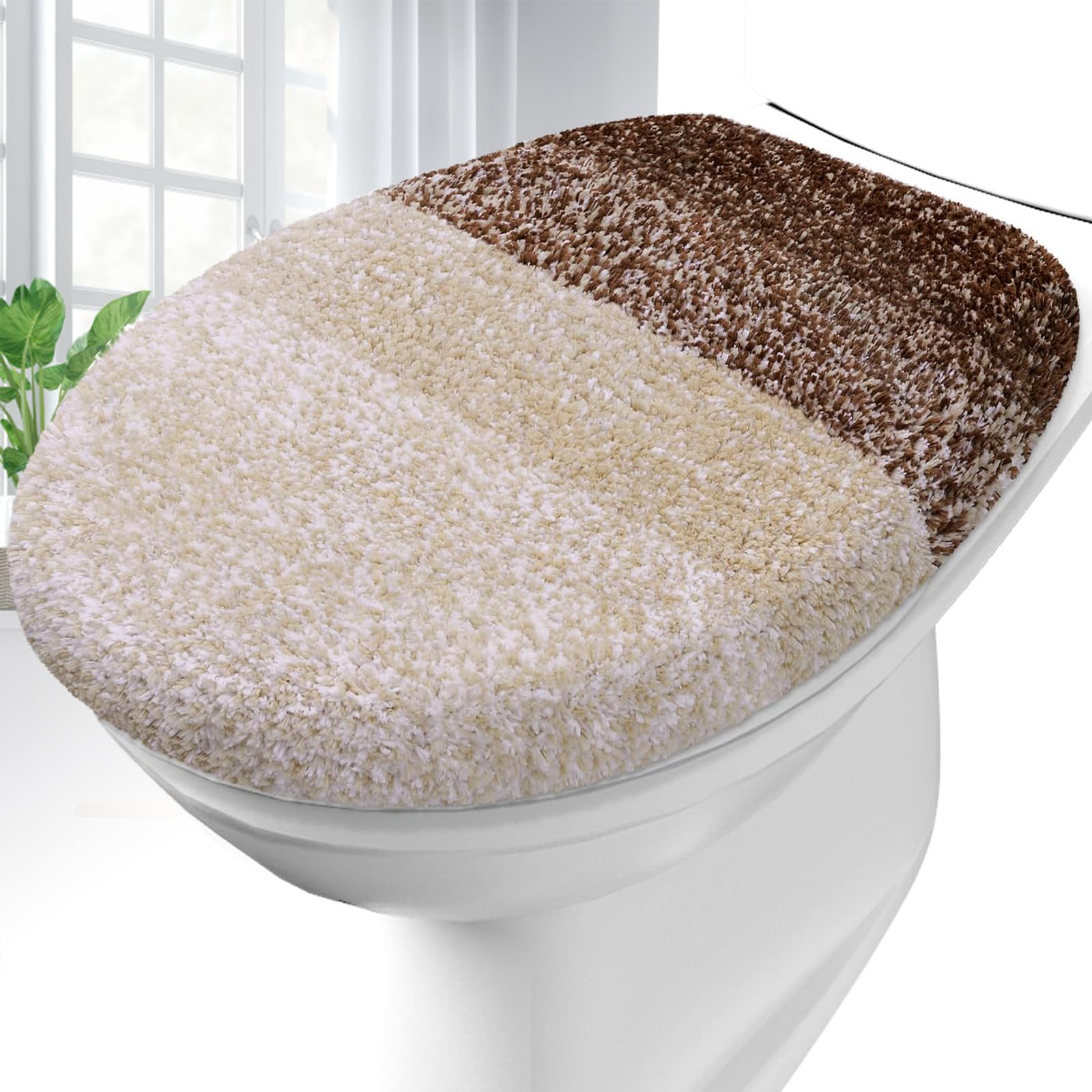 OLANLY front view of brown lid cover showing neat fit and style