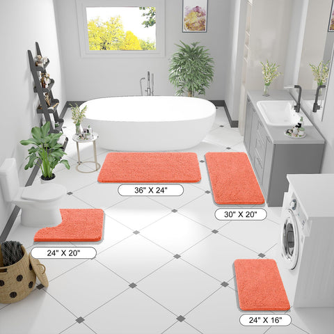 OLANLY assortment of rug colors displayed to match different bathroom decors