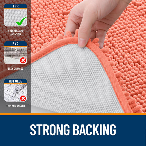 OLANLY rug absorbing water from wet feet illustrating fast moisture pickup