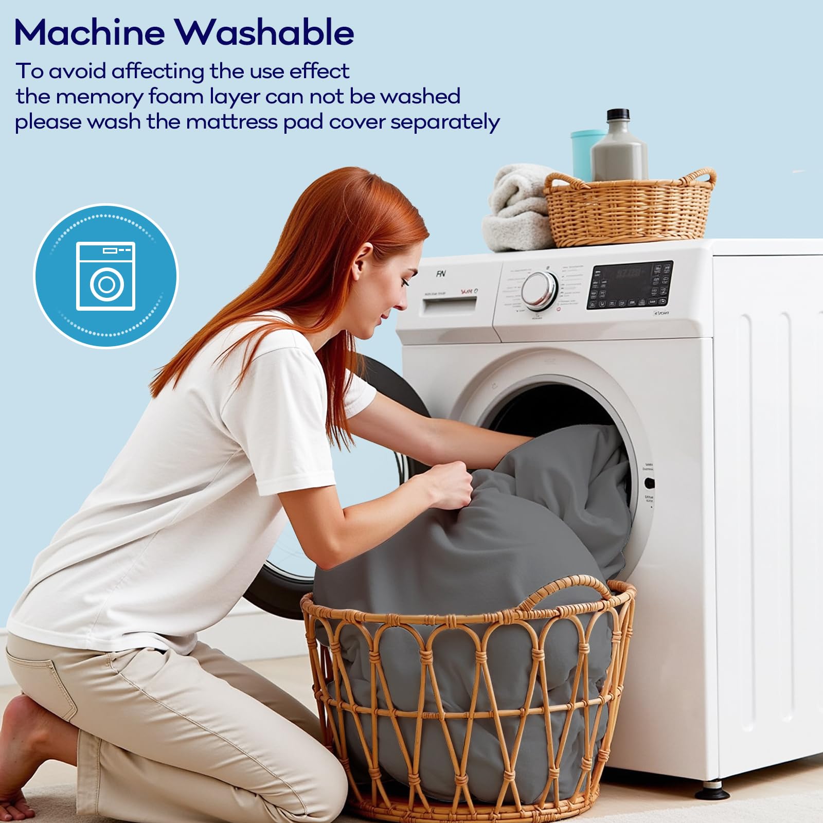 OLANLY zippered removable cover detail promoting easy machine-wash care