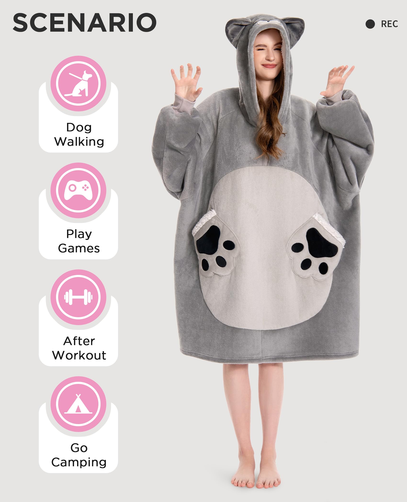 OLAOLA hood detail with ears and face adding playful charm